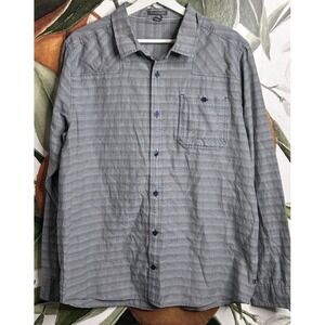 Toad & Co Mens Large Plaid Button Down Long Sleeve Shirt Organic Cotton Blend